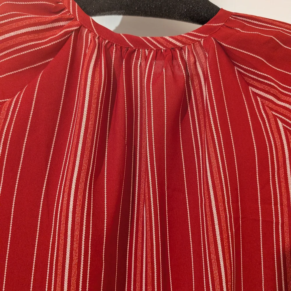 Pre-owned Elegant Red Striped Blouse - Picture 6 of 8